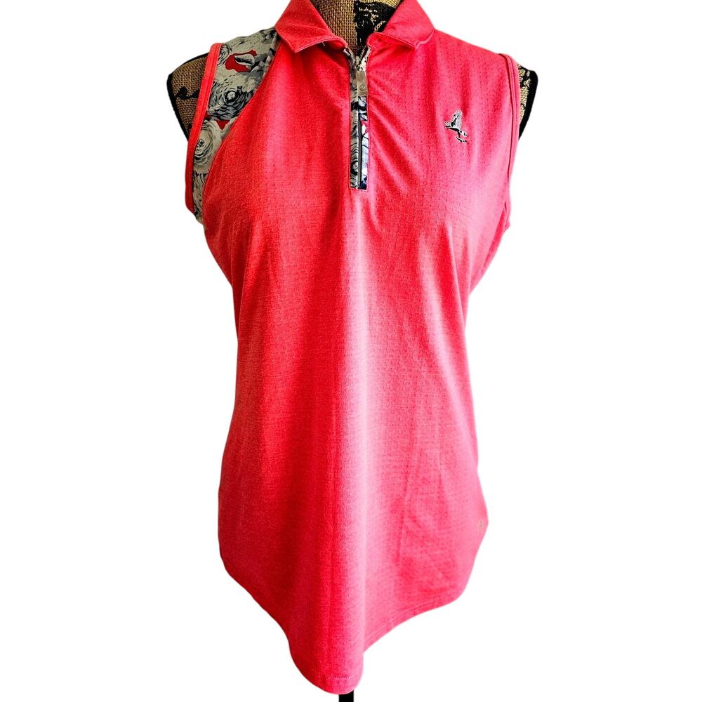 Bette & Court Sleeveless Polo Shirt Golf  Pickleball Sports  Half Zip Women Sz M